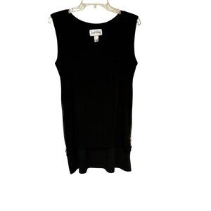 Joseph Ribkoff Black Sleeveless Top With Side Zipper Details Size 12 Timless